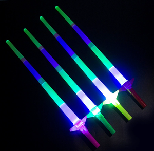 नई रचनात्मक इंद्रधनुष लेजर तलवार एक्सटेंडेबल लाइट अप खिलौने प्लास्टिक टेलीस्कोपिक फ्लैशिंग वॉंड्स के नेतृत्व वाली लाठी पार्टी बच्चों के लिए - Product Image 1