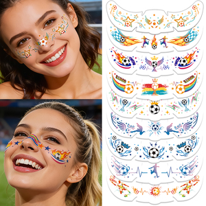 Nuevas Pegatinas Faciales de Papel Ecológicas Transfronterizas 2026 para Clubes de Fans, Eventos Deportivos, <span class=keywords><strong>Tatuajes</strong></span> Faciales Temporales a Prueba de Agua - Product Image 5