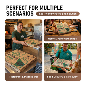 Wellons Hot Selling Custom Designed 10 12 14 16 Inch White Kraft <b>Pizza</b> Packaging Box Food <b>Boxes</b> with Logo - Product Image 2