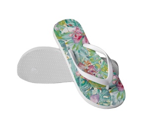 <strong>Women's</strong> Platform <strong>Flip</strong> <strong>Flop</strong> Sandals with Cushioning Summer &amp; Spring Season Full Colorful Print - Product Image 4
