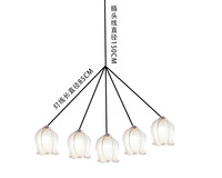Plafonnier LED suspendu rappelant une fleur d'archidée, design moderne, luminaire décoratif de plafond, idéal pour un mariage
