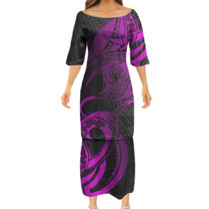 Vestido Puletasi Polinesio Samoano con Estampado Tribal por Sublimación, Vestidos para Mujer, Imagen Personalizada, Vestido Poncho, Dropshipping, Tatuaje, <span class=keywords><strong>Maxi</strong></span> - Product Image 1