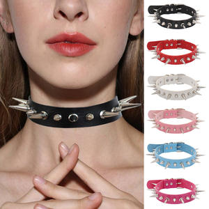 قلادة بانك روك مرصعة، طراز هاراجوكو، من الجلد النباتي، طوق عنق قوطي - Product Image 2