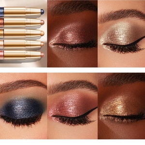 Vente en gros de fard à paupières liquide Duochrome végétalien avec logo personnalisé finition métallique scintillante bâton de fard à paupières de marque privée à double extrémité - Product Image 6