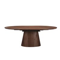 Walnuss-Furnier Esstisch Hersteller JJL-023 Moderner Automatisch Synchronisierter Ausziehbarer E2 MDF-Tisch für Großhandel Hotel