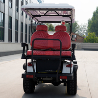 Voiturette de golf électrique surélevée 6 places personnalisée en usine, alimentée au lithium, tout-terrain, véhicule de quartier à basse vitesse