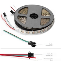 Tira de LED RGB WS2812B 5050 con IC Integrado, Soporte de Cobre, Programable, Autoadhesiva, 5V, IP65
