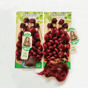 Bán Buôn Super <span class=keywords><strong>Diva</strong></span> Curl Tổng Hợp Tóc Dệt, Đóng Gói Màu Đỏ Tóc Sợi Ngang Với Miễn Phí Fringe Một Gói Cho Một Tóc - Product Image 3