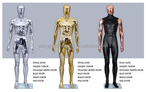 Mannequins Homme Musclés Dorés et Argentés Brillants pour Vitrine de Boutique de Mode – Présentoirs Corporels Complets en Chrome - Product Image 2