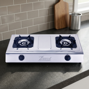 Cuisinière double en acier inoxydable 410, magnifique cuisinière à double brûleur en fonte avec support hexagonal pour appareils électroménagers - Product Image 6