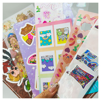 Pvc timbul 3d Anime kartu Bank ubin dinding Henna stiker tato Printer Label
