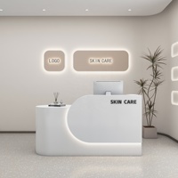 Bureau d'accueil laqué moderne et minimaliste personnalisé pour hôtels 4S magasins restaurants petit comptoir de consultation créatif
