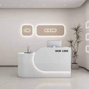 Bàn tiếp tân sơn mài tối giản hiện đại tùy chỉnh cho khách sạn 4S cửa hàng nhà hàng sáng tạo quầy tư vấn nhỏ - Product Image 3