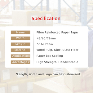 Reinforced Gummed Paper <b>Tape</b> 65kg Load Water Activated Fiberglass <b>Tape</b> for Heavy <b>Box</b> Sealing - Product Image 4