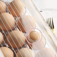Contenedor de Huevos para Refrigerador con Tapa, Organizador de Plástico Transparente para 16 Huevos, Bandejas para Almacenamiento en la Cocina