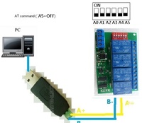 Relais de temporisation multifonction 12V 4 canaux Bus RS485 MODBUS et commande par commande AT, interrupteur de commande à distance CE040 Chine