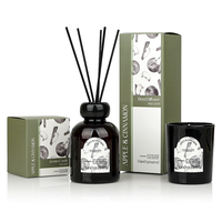 Nouvelle collection 2026 : Ensemble de bougies parfumées en cire de soja et diffuseur à bâtonnets en verre, personnalisable, végétalien, de luxe, pour la décoration et l'aromathérapie, en gros
