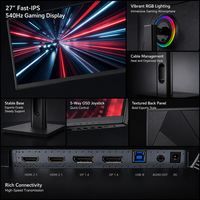 Monitor Gaming 27 Inci 540Hz Panel IPS FHD 1920x1080 Refresh Rate Ultra Tinggi Layar Esports Pabrik OEM ODM
