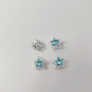 Breloques étoiles en alliage plaqué argent, design creux perlé de cristaux, pour téléphone, stylo, bijoux, accessoires DIY, unisexe - Product Image 2