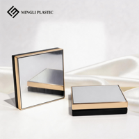 Boîtier compact carré magnétique doré personnalisé ML Pack pour fard à joues, vide, avec miroir, étui à poudre compacte
