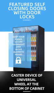 Réfrigérateur américain vertical à double porte vitrée, congélateur à blast, grande capacité, pour la vente au détail de produits surgelés et de crème glacée - Product Image 4