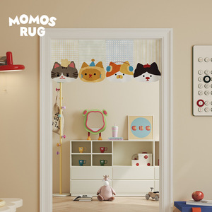 Cute Cat-Themed Fabric Door <b>Curtain</b> Korean Style Translucent Decorative Half-<b>Curtain</b> For Bedroom Study Dining Room - Product Image 3