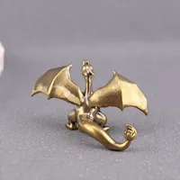 Statue de dragon volant en laiton |   Ornement de bureau vintage |   Figurine d'animal porte-bonheur pour la décoration de la maison et du bureau |   Cadeau artisanal en gros