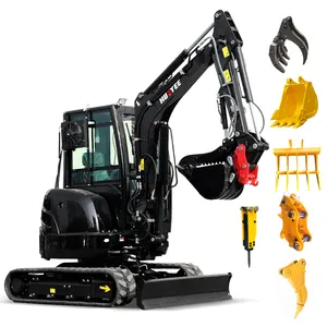 Free Shipping Chinese Mini Excavator With Kubota Engine Micro Digger Small Bagger 1 Ton 2 Ton 3.5 Ton Compact Excavator For Sale