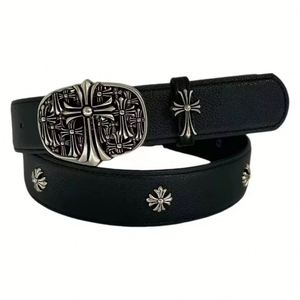 High Quality USA Mairun Men's Casual Formal Western Cowboy Cross Pin Alloy PU Leather Soft Belt Vintage Style 2-4cm Width - Product Image 5