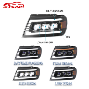 Ensemble de phares LED automatiques SINDAR, accessoires de phare modifiés pour <span class=keywords><strong>Jeep</strong></span> <span class=keywords><strong>Grand</strong></span> <span class=keywords><strong>Cherokee</strong></span> WJ WG 1999-2004 - Product Image 3