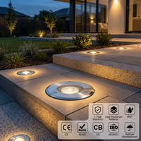 Lumière LED encastrée IP67 1W RGB, aluminium, 10-120 °   Angle de faisceau, application et télécommande, garantie d'un an pour les chemins muraux