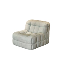 Fauteuil de salon moderne VERNSSY, capitonné en tissu gaufré, à compression, une place, courbé, rembourré, écologique, pour salon, hôtel, appartement, villa