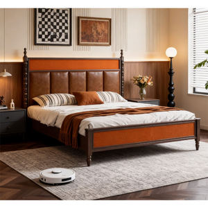 Ensemble de chambre d'appartement de style Mid-Century, mobilier de suite en bois massif, grand lit <span class=keywords><strong>Paris</strong></span> King Size, écologique et durable - Product Image 3