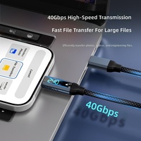 Kabel Pengisian Cepat Tipe-C 240W dengan Layar Digital dan Bahan Anyaman, Kompatibel dengan untuk untuk untuk