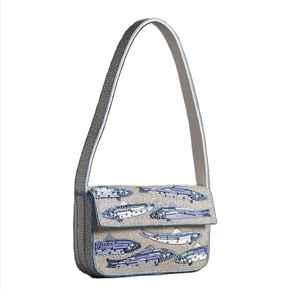 Bolso cruzado con bordado de cuentas de semillas hecho a mano de alta calidad con correa ajustable diseñado para lujo - Product Image 6