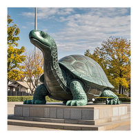 Sculpture de tortue de mer en laiton artisanale pour jardin extérieur, design personnalisé, statue de tortue géante en laiton bronze pour jardin, à vendre