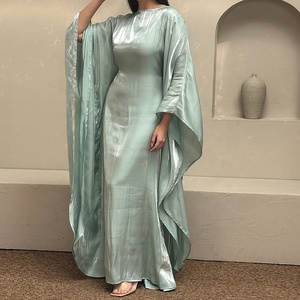 Traditional Middle Eastern Dubai Batwing Sleeve Dress Soft Women <strong>New</strong> Designs Elegant Polyester Malaysian Style <strong>Abaya</strong> Muslim - Product Image 2