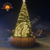 Arbre de Noël artificiel géant de luxe rouge pour extérieur, commercial, avec LED, disponible en 20, 30, 40, 50, 60, 80 et 100 pieds