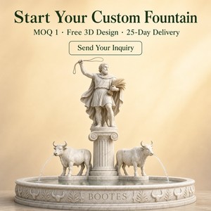 Statue de chasseur sculptée à la main en marbre naturel, fontaine commerciale avec éclairage laser RGB, étanche IP68 pour jardins modernes et hôtels - Product Image 6