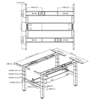 Bureau électrique moderne dos à dos réglable en hauteur Bureau d'ordinateur