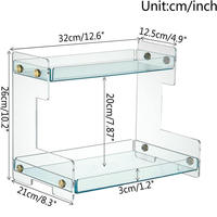 Étagère de rangement transparente à 2 niveaux pour bureau, table de toilette, cuisine, salle de bain, comptoir de bar, support à cosmétiques