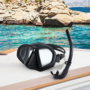 Juego de máscara de esnórquel y gafas de buceo gratis con logotipo personalizado, lente templada, función antiniebla, resistente al agua para buceo - Product Image 4