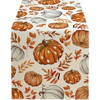 Nappe de table personnalisable, motif floral pastoral moderne, imprimé citrouille, pour Thanksgiving, écologique, imperméable, résistante à l'huile et à la chaleur
