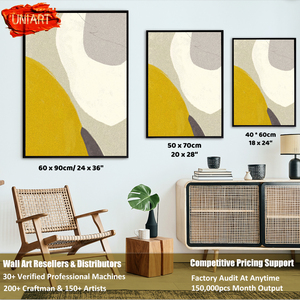 Stampa su Tela Minimalista Personalizzata <span class=keywords><strong>per</strong></span> Cameretta, <span class=keywords><strong>Poster</strong></span> Artistici Lucidi, Decorazione Murale con Forme Organiche Beige Senape <span class=keywords><strong>per</strong></span> <span class=keywords><strong>Cucina</strong></span> - Product Image 6