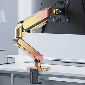 Bras <span class=keywords><strong>de</strong></span> moniteur à ressort à gaz dégradé or rose 17-35 pouces, fixation par pince <span class=keywords><strong>de</strong></span> bureau/œillet, <span class=keywords><strong>plaque</strong></span> VESA à dégagement rapide, capacité <span class=keywords><strong>de</strong></span> charge 2-10 kg - Product Image 4
