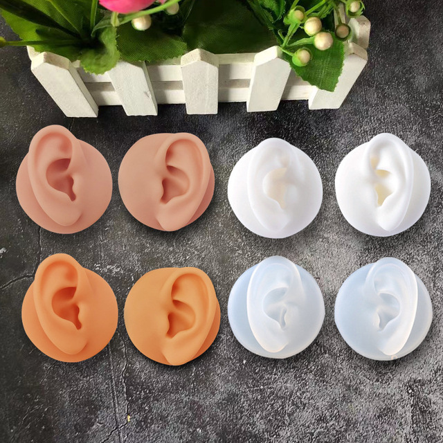Silicone Ear Model for Acupuncture Ear Piercing Display Hearing Aid Teaching