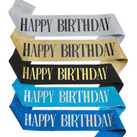 Vente en gros de ceinture pailletée Joyeux Anniversaire pour Femmes Filles Party Supply Favors
