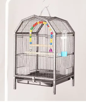 Cage à oiseaux en métal avec roulettes, design anti-évasion, cage à perroquet portable, cage de voyage pour oiseaux de compagnie