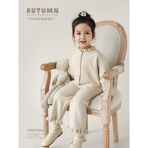 طقم ملابس أطفال YOEHYAUL صوف محبوك للفتيات الصغيرات - قطعتين - Product Image 2