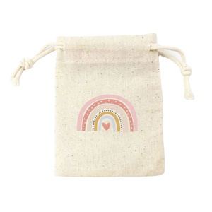 Customizable Logo Organic Cotton Drawstring <b>Bags</b> for Coffee <b>Beans</b> White Recyclable Washed Friendly Pouches for Shopping Packing - Product Image 1